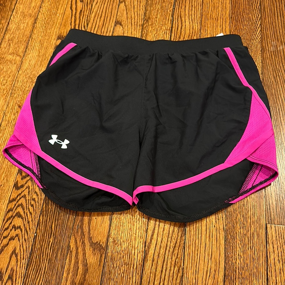 Under armor athletic black with pink detail shorts. Women’s XS